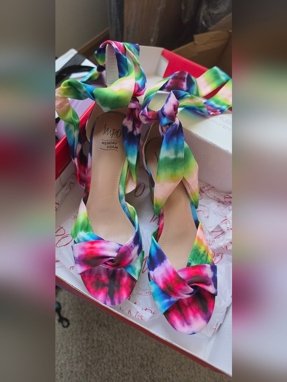IMPO Ozara Bright Multi ankle-wrap wedge sandals